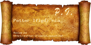 Petter Ifigénia névjegykártya